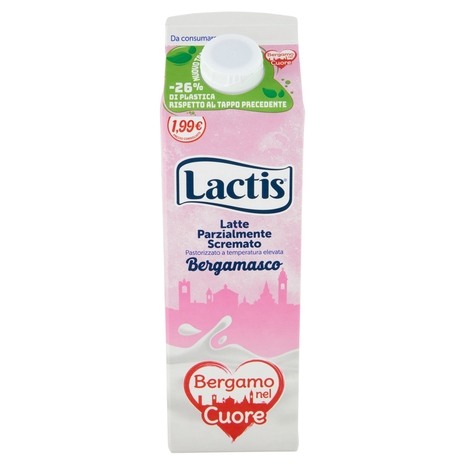 Lactis Latte Parzialmente Scremato Pastorizzato a temperatura elevata Bergamasco 1000 ml